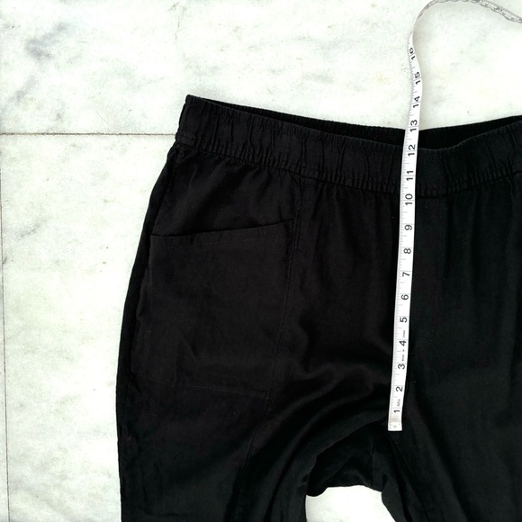 Old Navy High Rise Straight Taper Linen Pants Black Pull On Drawstring Womens 2X - Picture 7 of 12